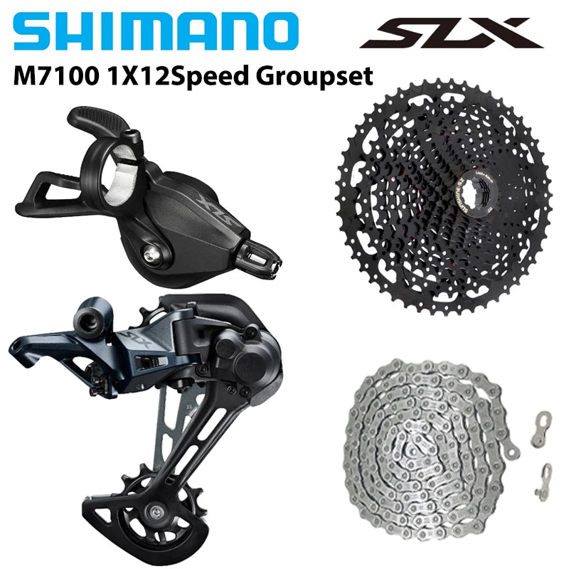Shimano Deore SLX M7100 12-Speed MTB Groupset - M6100 Derailleur, Shifter, Chain & Sunshine HG Cassette
