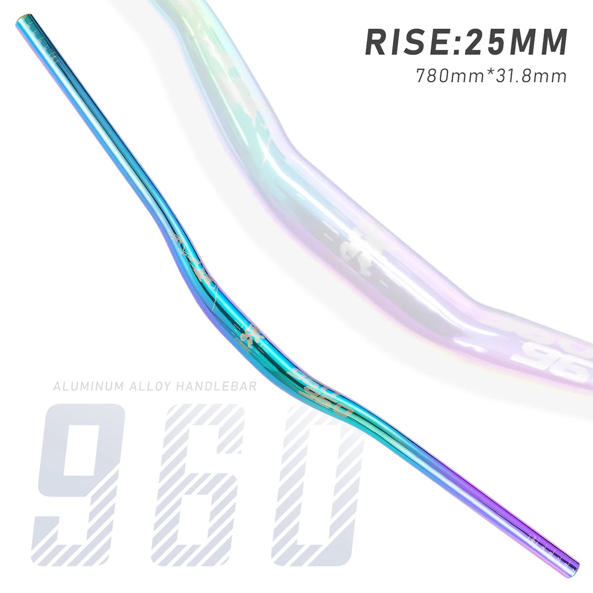 KRSEC MTB Handlebar 31.8mm - 780mm Wide, 25mm